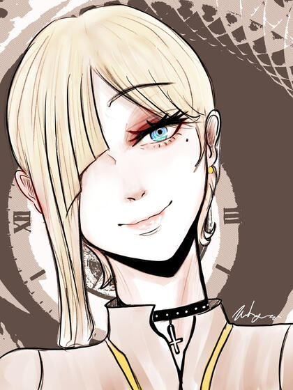 Her hair is cut short post-possesion
